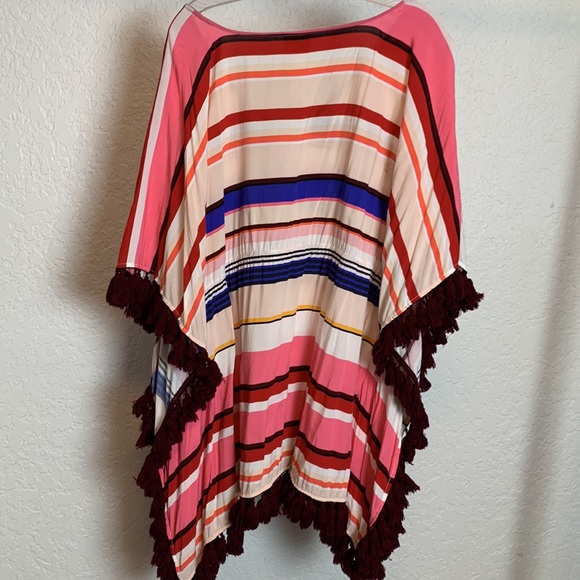 Kate Spade Miramar striped tasseled swim cover up large - Picture 5 of 5